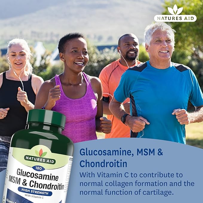 Nature's Aid Glucosamine 500mg, MSM 500mg 100mg 180 180 Tablets