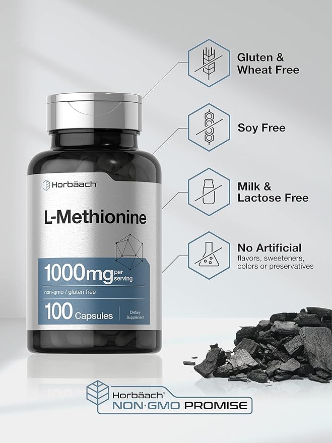 Horbäach L-Methionine 1000mg 100 Capsules