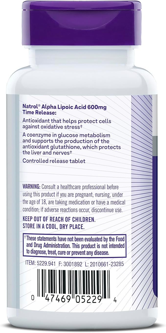 Natrol Alpha Lipoic Acid 600 mg, 45 Tablets, 45 Day