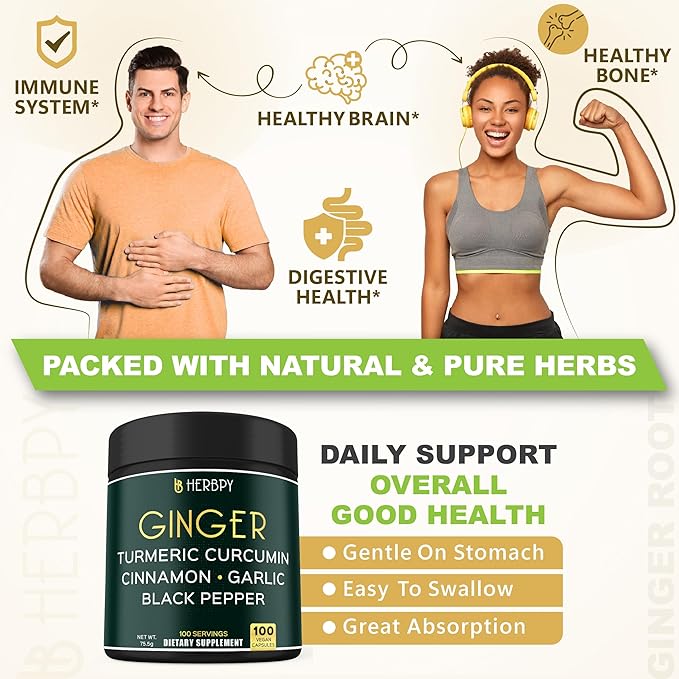 5in1 Ginger Supplement 7550mg with Ceylon 100 Vegan