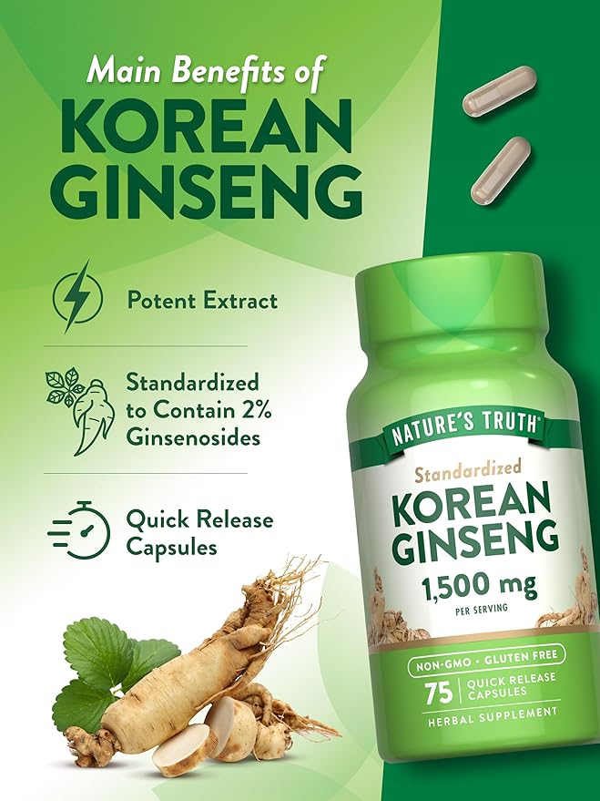 Nature's Truth Korean Ginseng Capsules 75 Count