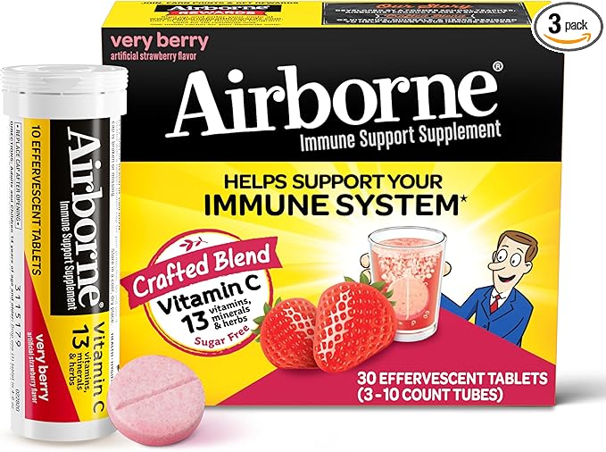 Airborne 1000mg Vitamin C with Zinc, 30 Fizzy