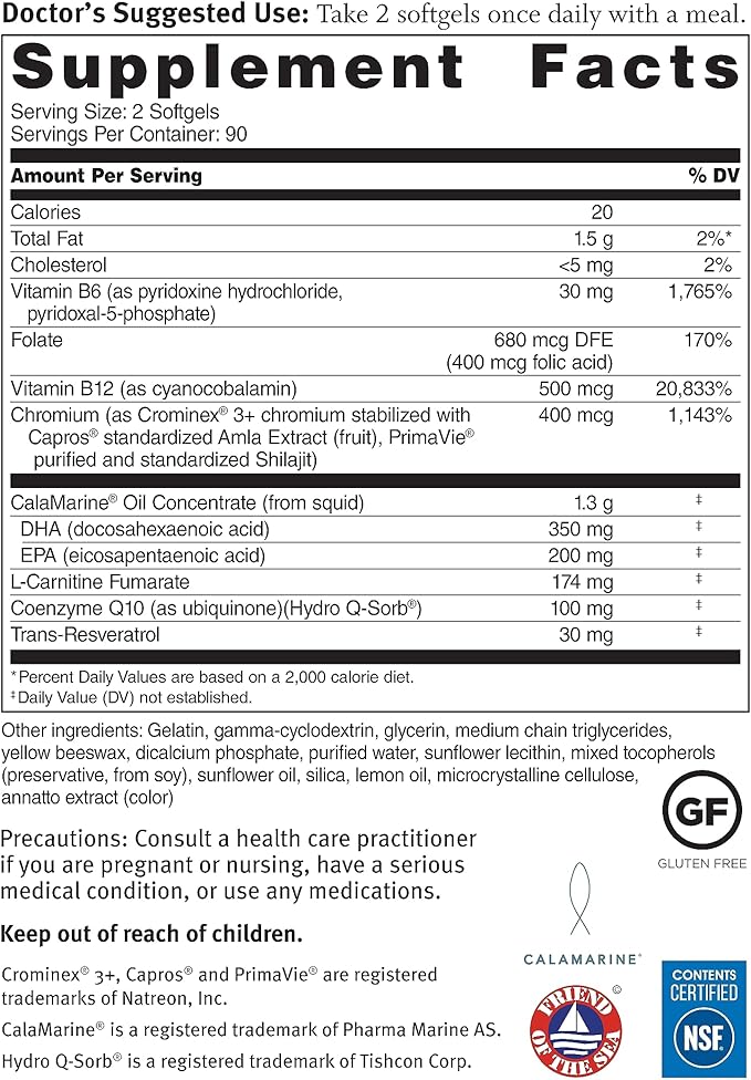 Dr. Sinatra Omega Q Plus 100 Omega-3 Supplement 100mg of CoQ10 and (180 softgels)