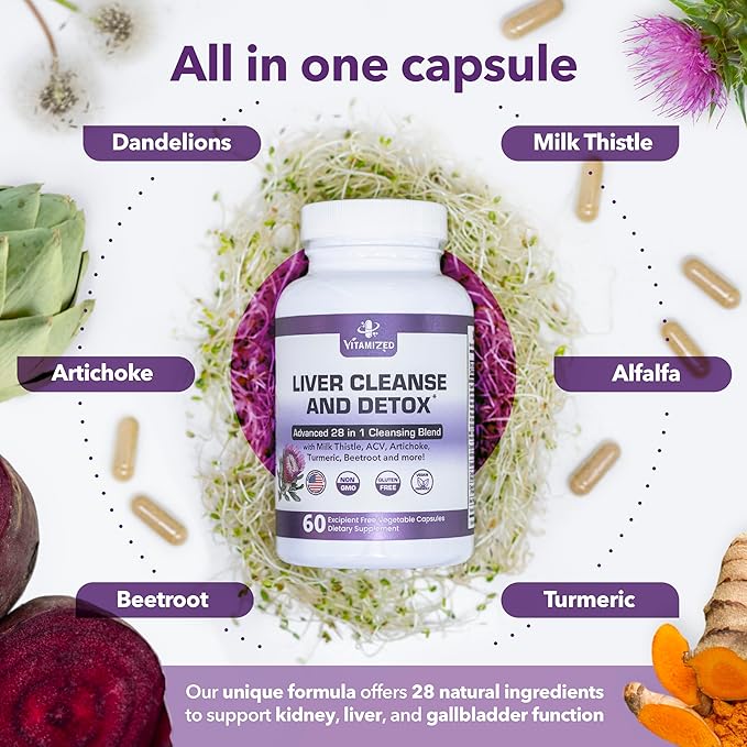 Liver Cleanse Detox & Repair Fatty 28-in-1 Advanced 60 Pills