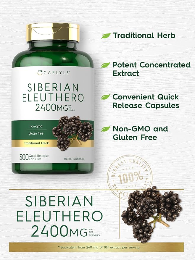 Carlyle Siberian Eleuthero 2400mg | 300 Capsules