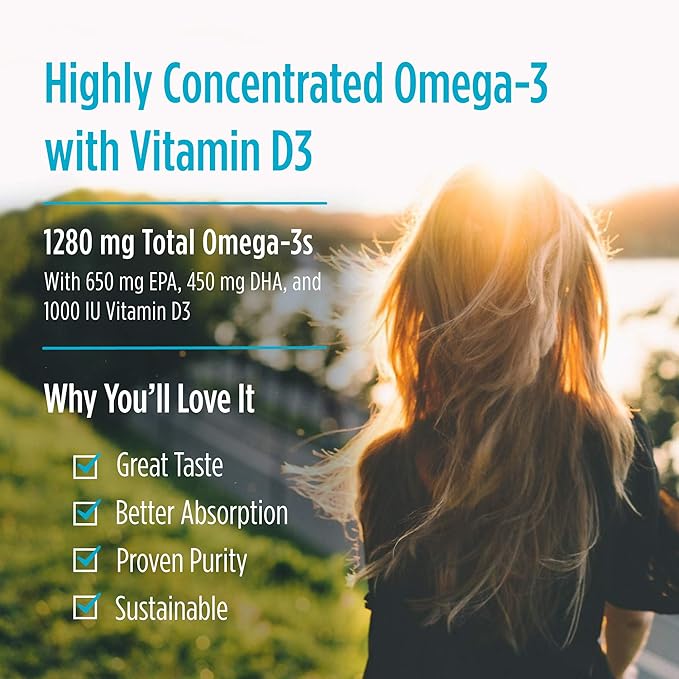 Nordic Naturals ProOmega-D, Lemon Flavor 180 Soft 1280 mg Omega-3 + 1000 IU D3 - 90 Servings