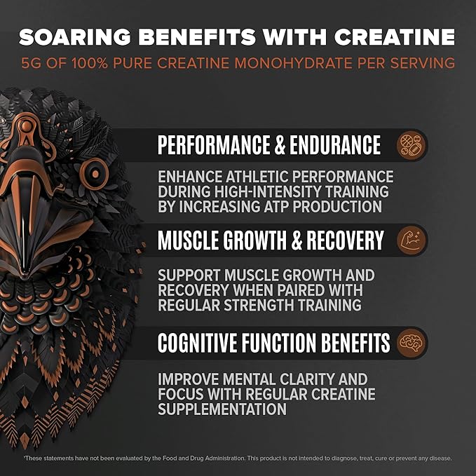 Birdman Falcon Performance Vegan Protein Powder, 31g Protein, 5g Creatine, 5g BCAA, -19 servings