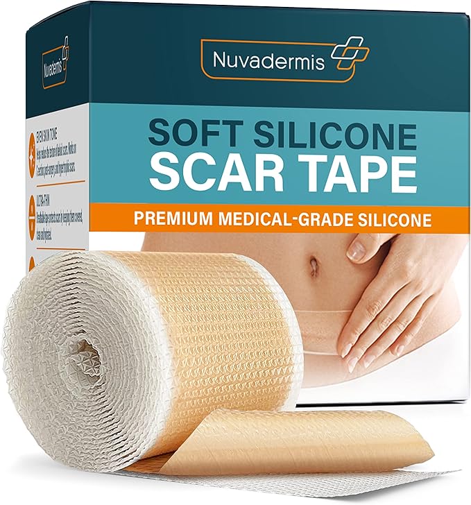 NUVADERMIS Silicone Scar Tape for Surgical Scars 120" x 1.5" Roll 1 Pack