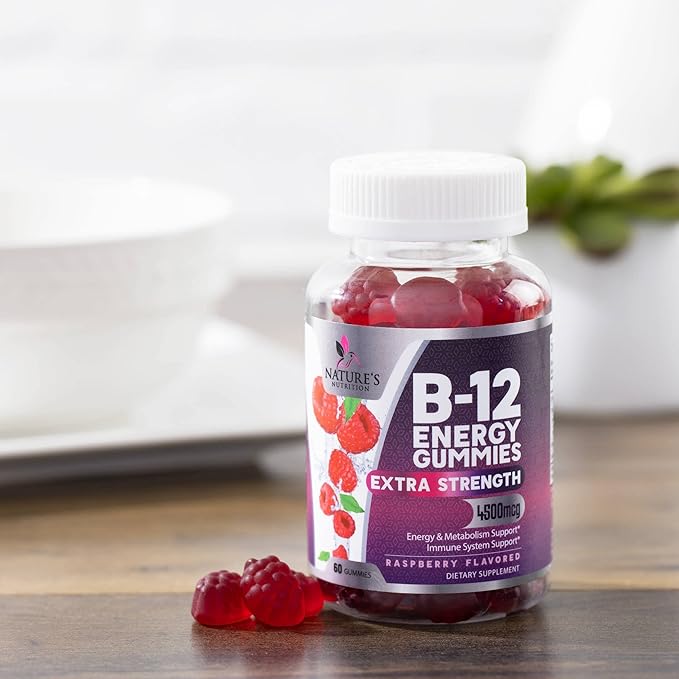 Vitamin B12 Energy Gummies 4500mcg Chewable B-12 Gummy 120 Gummies