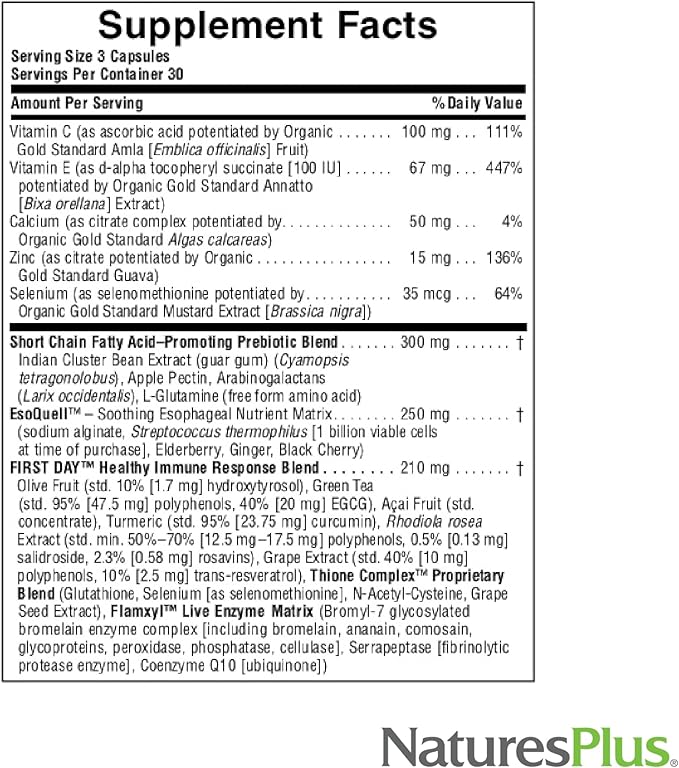 Natures Plus AgeLoss Digestion Support - 90 Capsules - Prebiotics, Live Enzymes & 150 mg L-Glutamine - Gluten Free - 30 Servings
