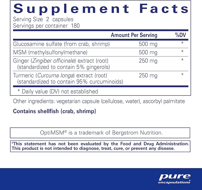 Pure Encapsulations Glucosamine MSM 360 Capsules