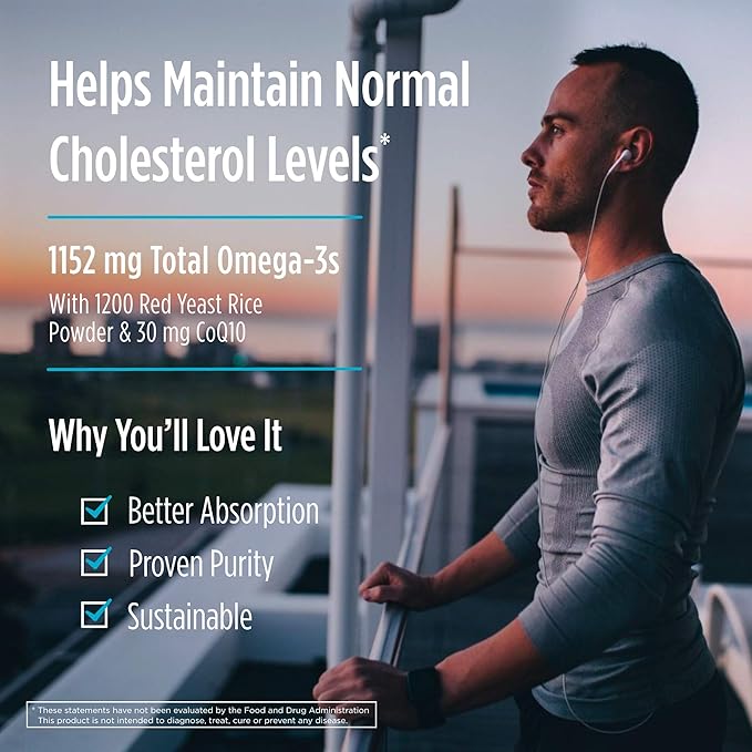 Nordic Naturals Cholesterol Omega LDL, Lemon 60 Soft 975 Omega-3 Omega-3 + CoQ10 - 20 Servings
