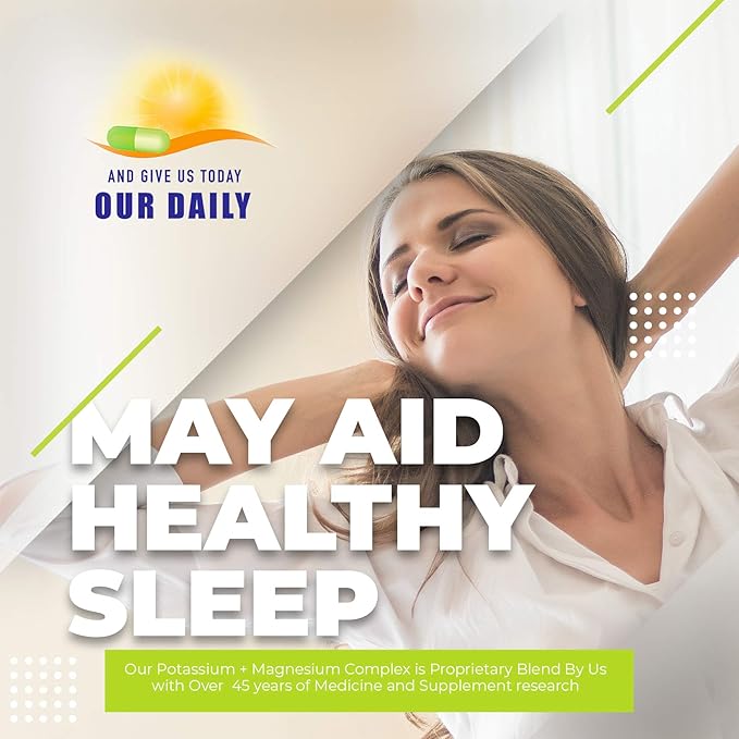 Our Daily Vites Potassium Magnesium Supplement 500mg - Powerful Magnesium Potassium Supplement with 5 Forms of Magnesium for Muscle Recovery, Leg Cramps, Gluten-Free Non-GMO - 90 Caps