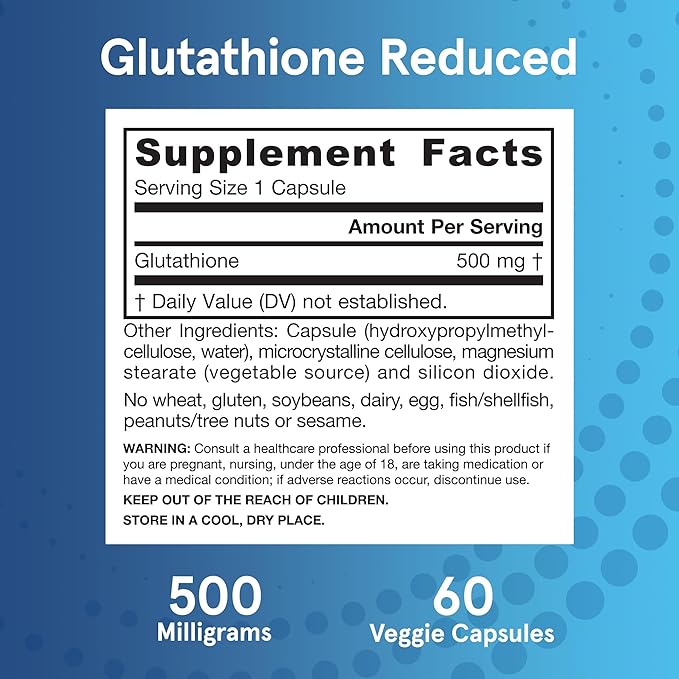 Jarrow Formulas Glutathione Reduced 500 mg 60 Veggie