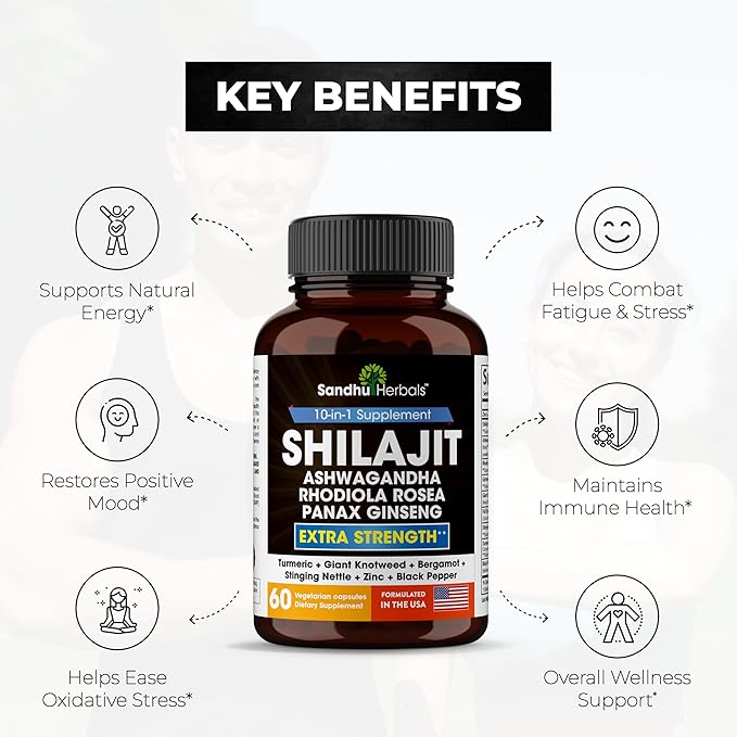 Pure Himalayan Shilajit Capsules for Men 60 Count