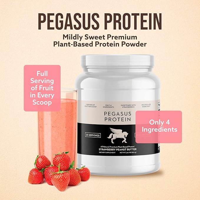Premium Protein Powder, Strawberry Peanut Butter (20g of 4 Ingredients 20 Servings
