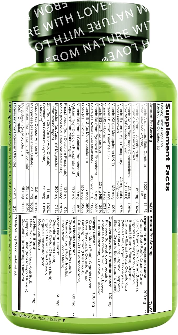 NATURELO Mens Multivitamins 120 Vegetarian