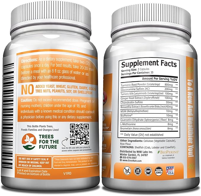 Turmeric Curcumin with Black Pepper 180 Capsules (3 Bottles)