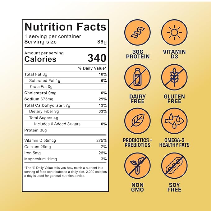 Kreatures of Habit Meal One | Overnight & Instant Superfood Protein Meal Replacement | Gluten Free, Dairy Free, 30g of Plant Based Protein, With No Added Sugar | Vanilla | Pack of 7