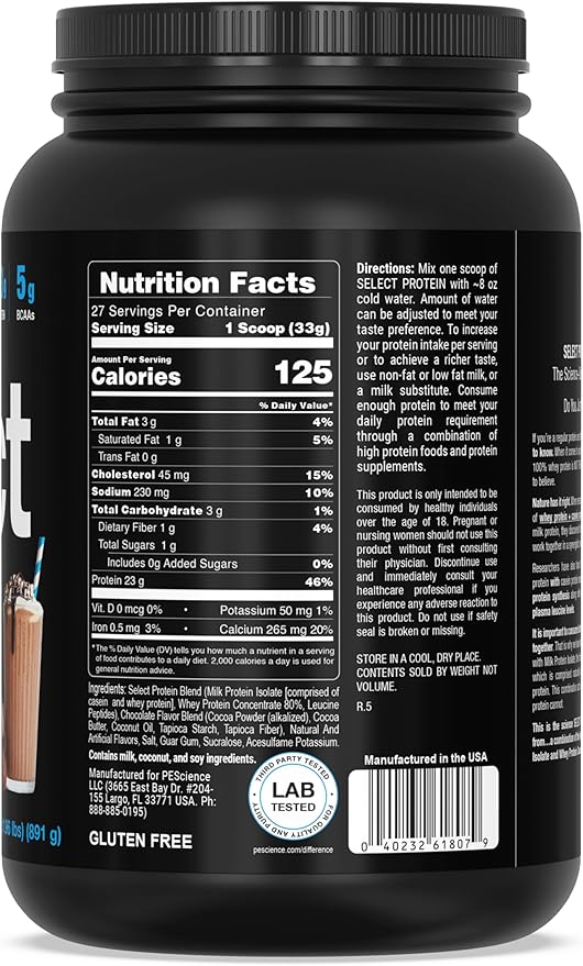 PEScience Select Low Carb Protein Powder, 27 Serving,