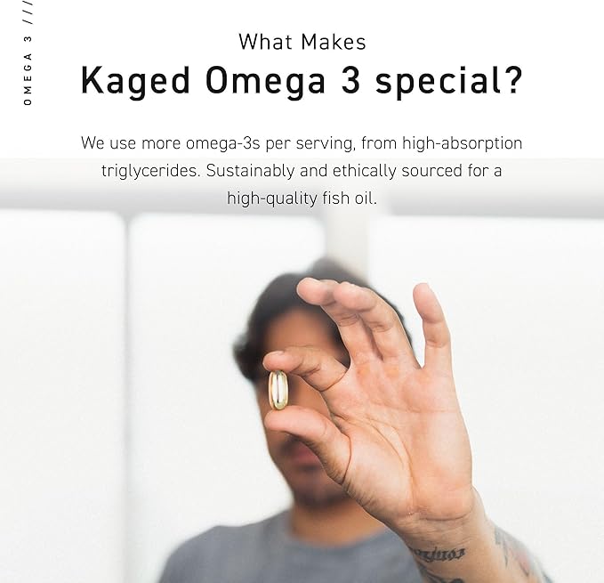 Kaged Omega 3 Fish Oil Supplement 3000mg Omega 3 Fatty 60 Pills