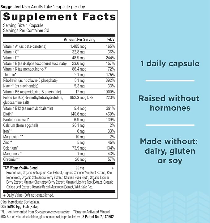 Ancient Nutrition Multivitamin for Women, Ancient 40+ Once K2, Folate 30ct