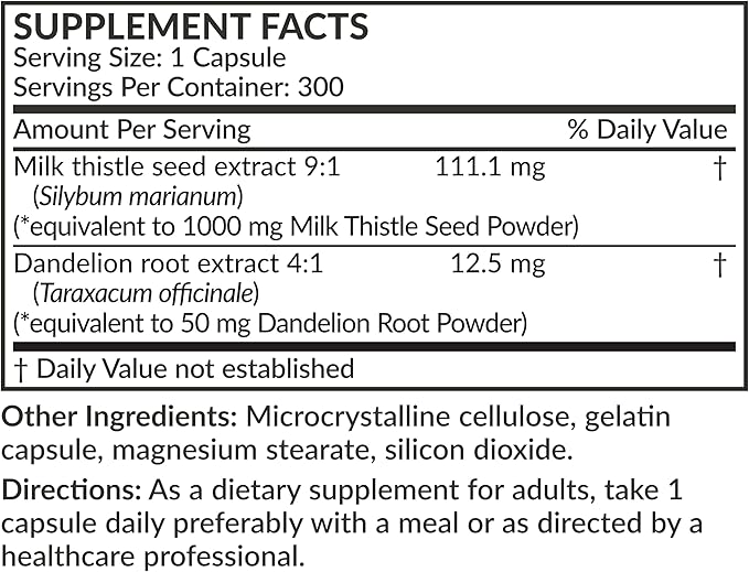 Futurebiotics Milk Thistle Silymarin Marianum & 300 Capsules