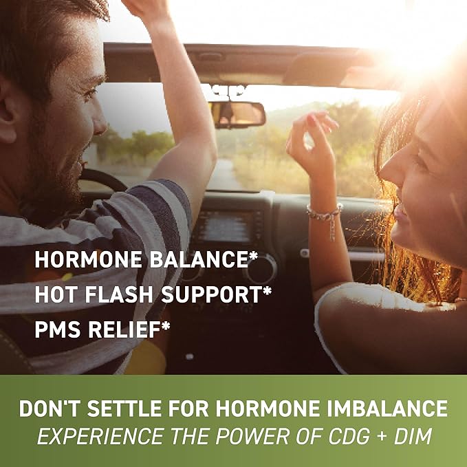 DIM Supplement with Calcium D-Glucarate for Estrogen & Hormone Balance for Women & Men | Detox & Cleanse, Hormonal Acne, Menopause & CDG for Liver Support | Non-GMO, Third-Party Tested | 30ct, White