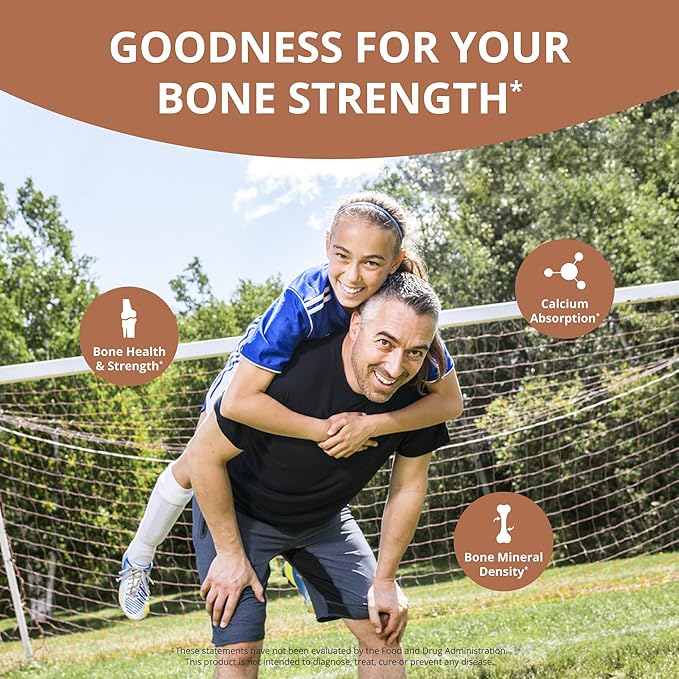 Bone Xtra Plant-Based Bone Strength Formula with Calcium, Magnesium from Marine Algae, Phosphorus, Vitamin C, K2, D3 | Immunity & Maximum Calcium Absorption | 120 Vegetarian Capsules | 1 Month Supply