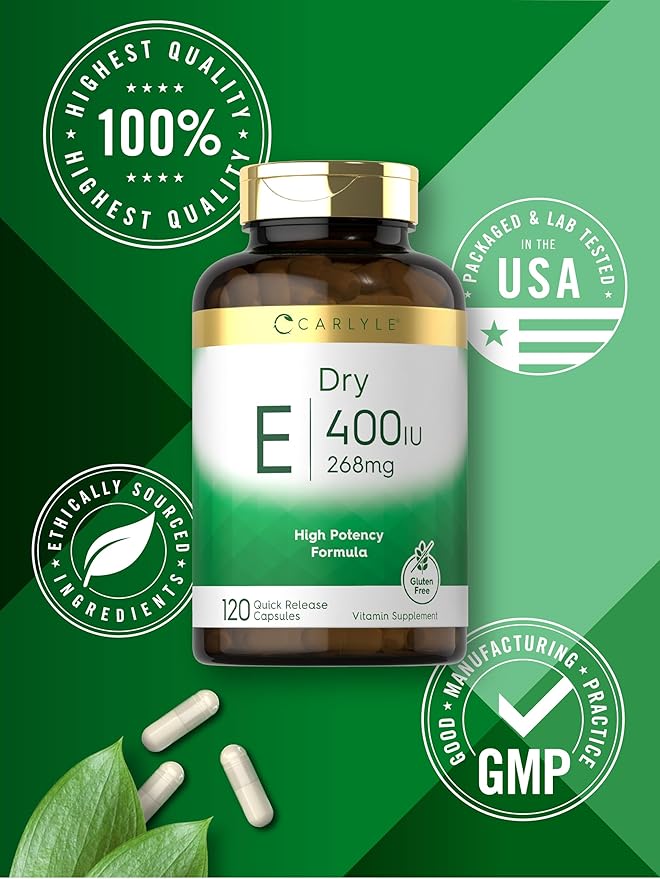 Carlyle Dry Vitamin E 400 IU (268mg) | 120 Capsules
