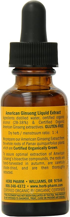 Herb Pharm Certified Organic American Ginseng Extract 1 Ounce
