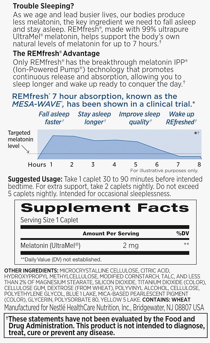 REMfresh 2mg Advanced Melatonin Sleep Aid (36 Caplets) #1 Doctor