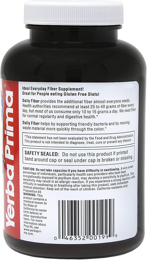 Yerba Prima Daily Fiber Caps 180 Capsules, 4) -