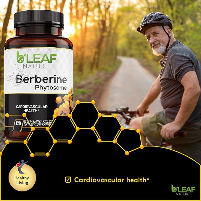 B’Leaf Nature's Berberine Phytosome Vegetarian Capsules 120 Capsules, 1100mg per