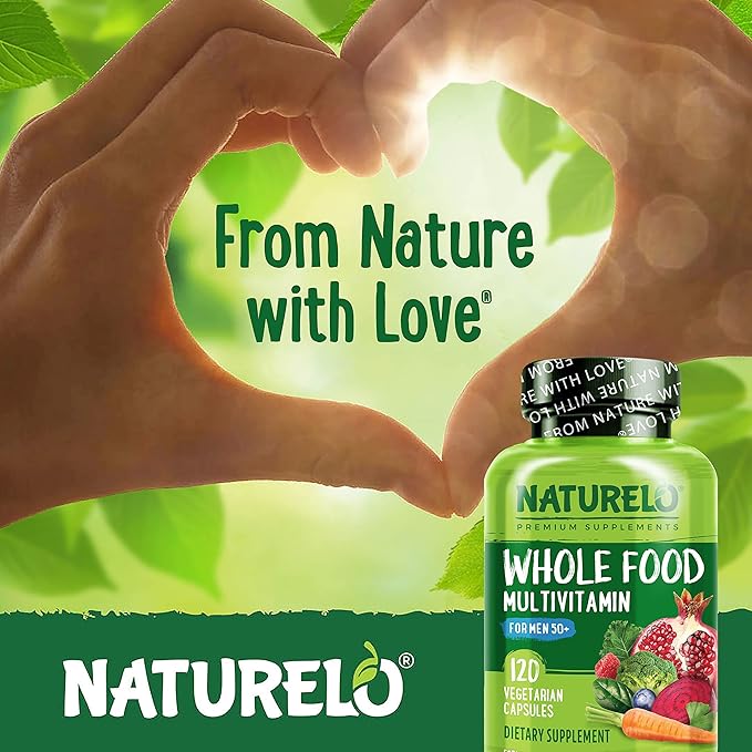 NATURELO Whole Food Multivitamin for Men 50+ 120 Capsules