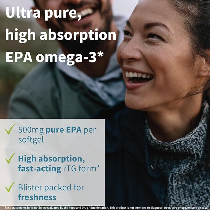 Pharmepa Restore, 1000mg Pure EPA Fish Omega-3, Triple 1-Month Supply, 60 Softgels