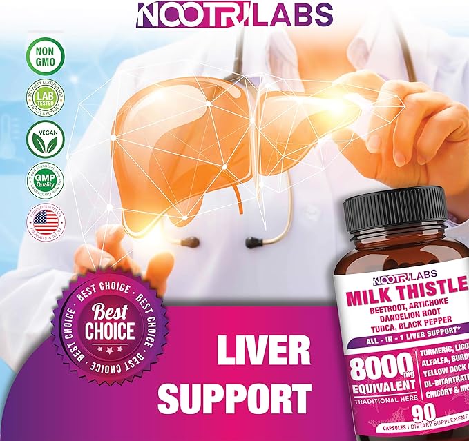 All-in-1 8000mg Highest Potency Milk Thistle 90 Vegan