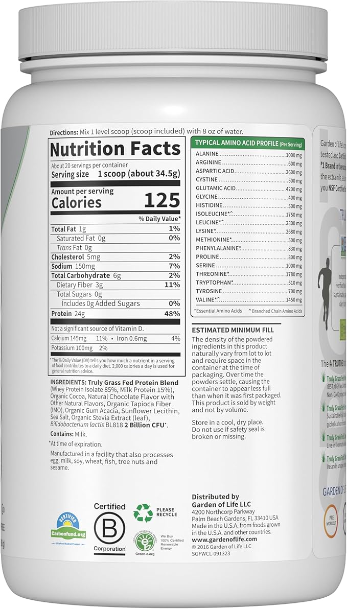 Garden of Life Sport Whey Protein 24g Protein, 20 Servings