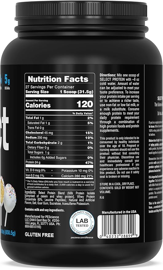 PEScience Select Low Carb Protein Powder, 27 Serving,