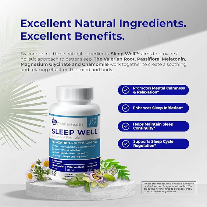 Sleep Well | Natural Sleep Aid 60 Capsules 30 Nights