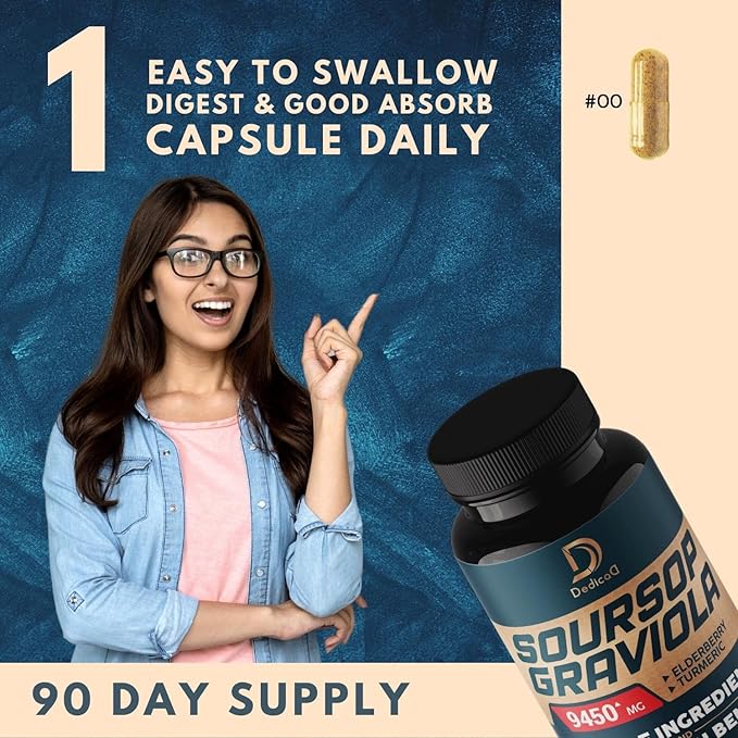 Soursop Graviola Capsules 3 Months 9450mg Per 11 Herbs 90 Vegan