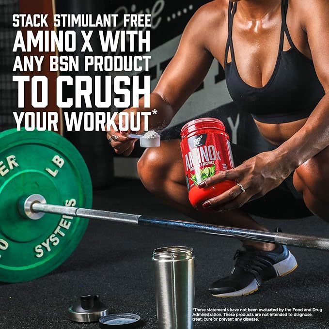 BSN Amino X Muscle Recovery & Endurance Powder with BCAAs, Intra Workout Support, 10 Grams of Amino Acids, Keto Friendly, Caffeine Free, Flavor: Blue Raz, 30 Servings (Packaging May Vary)