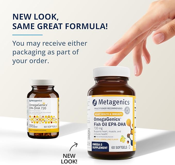 Metagenics OmegaGenics Fish Oil EPA-DHA 720- Omega-3 Fish 60 Softgels