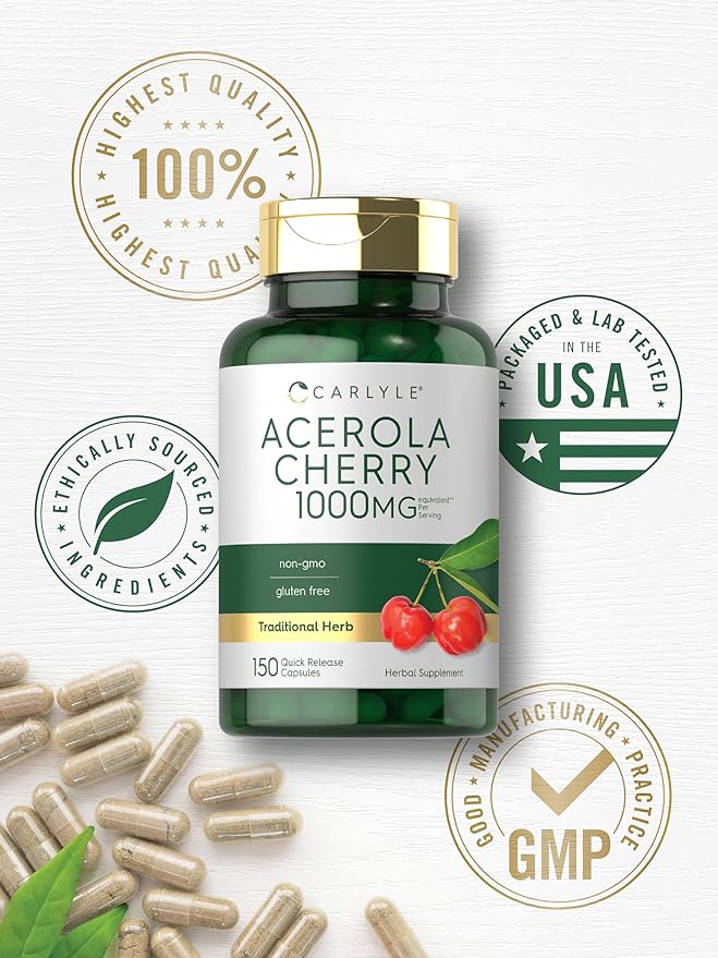 Carlyle Acerola Cherry Capsules 1000mg | 150 Count