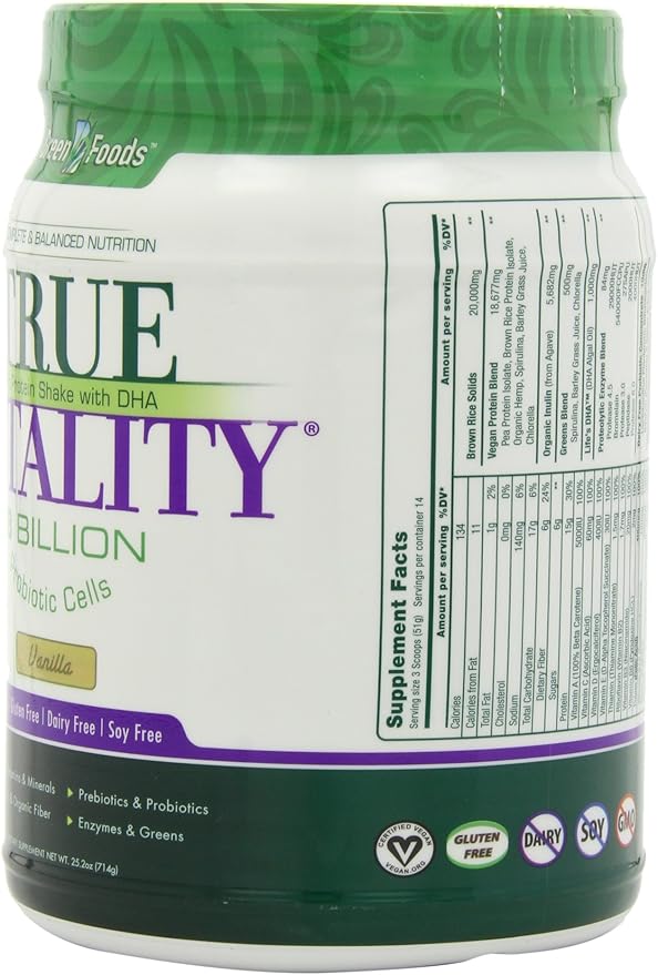 Green Foods True Vitality Plant Protein 25.2 Ounce