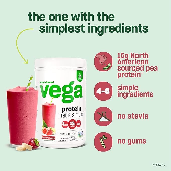 Vega Protein Made Simple Protein Powder, Vanilla 2.2 lbs