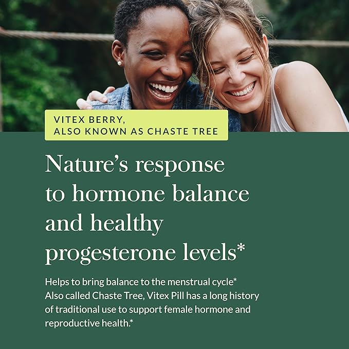 Gaia Herbs Vitex Berry - Supports Hormone Balance & Fertility for Women - Healthy Progesterone for Menstrual Health - 120 Vegan Caps (60-Day Supply)