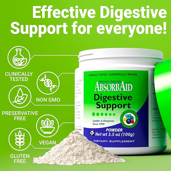 AbsorbAid Digestive Enzymes 100 grams, Proven 71%