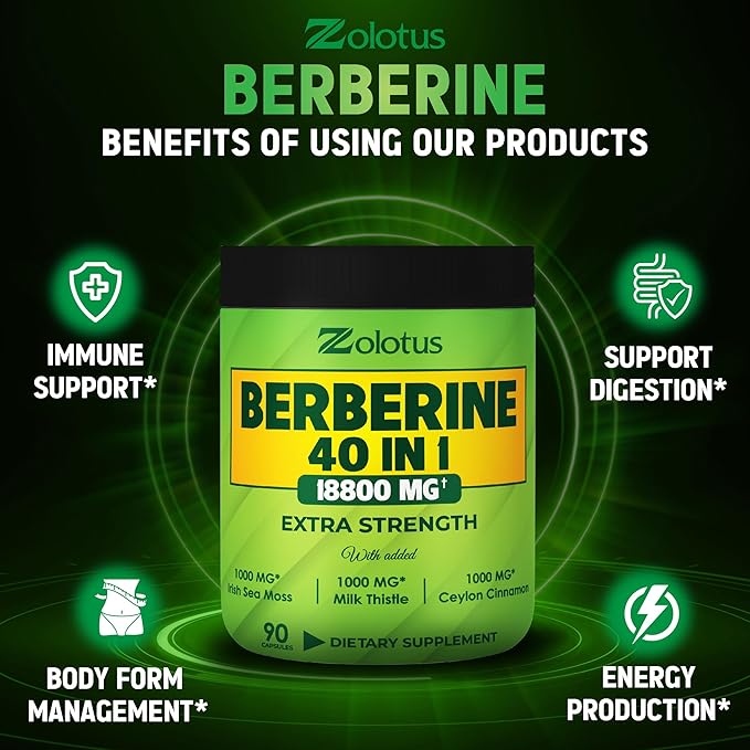 Zolotus 18800mg Berberine Supplement 40 in 1, with