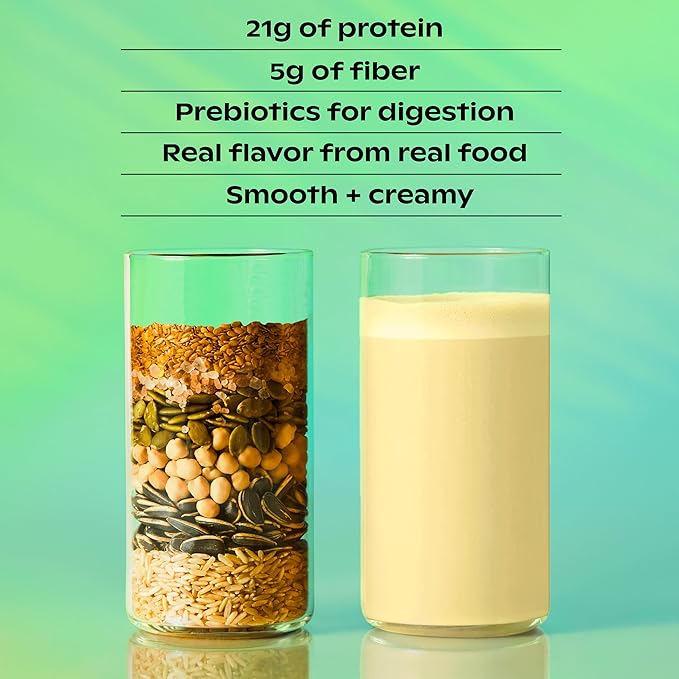 wholier Organic Plant Protein + Prebiotics. 21g of 5g of